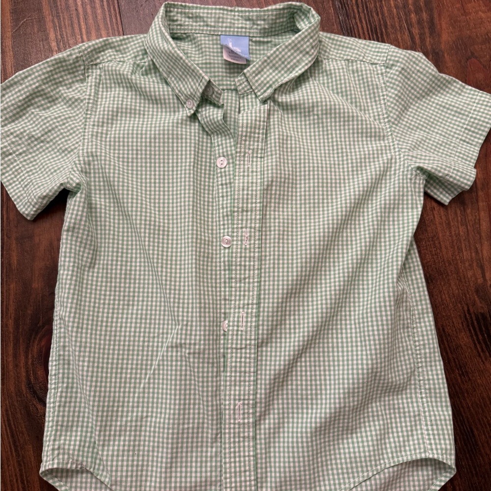 Bella Bliss Light Green Checkered Button Down Shirt